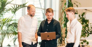 Robin Westin, Emil Månsson och Måns Regin. Utvecklare på Colix